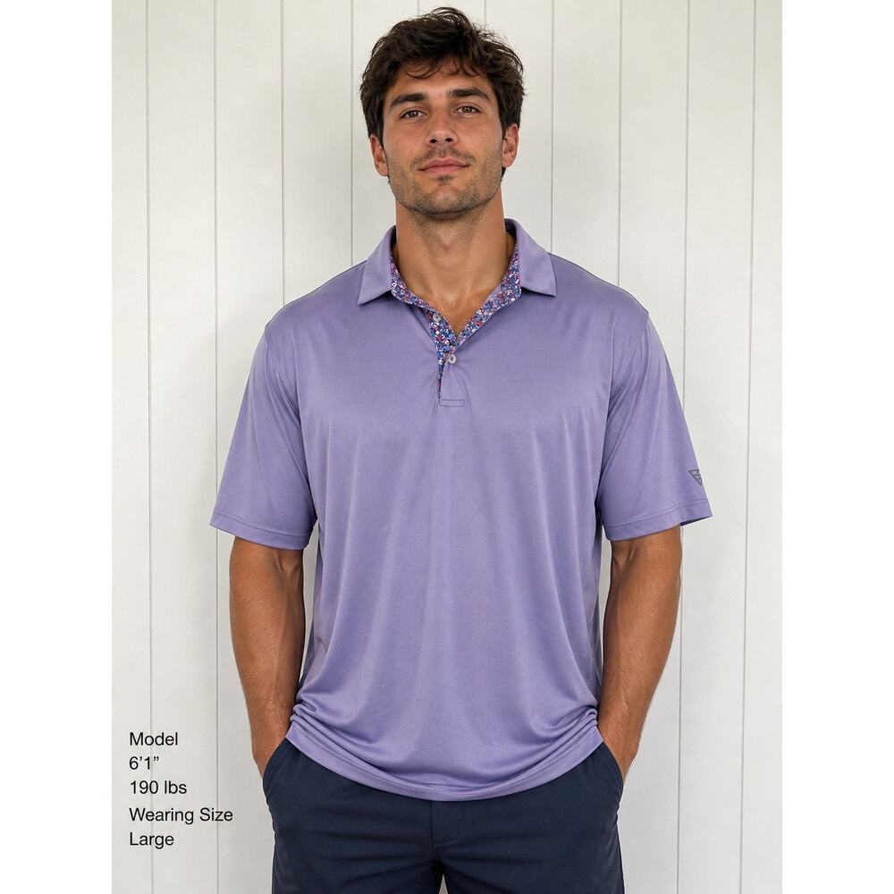 Maelreg Performance Golf Polo Shirt Men's Purple Stretch Dad Sports Size 3XL